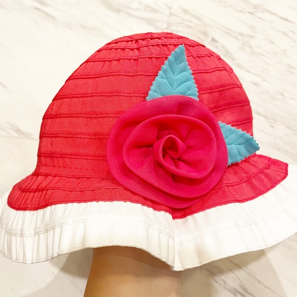 Gymboree Pink Summer Bucket Hat with Flower Baby Girls 6-12 months NWT - Picture 2 of 8